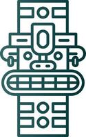 Totem Line Gradient Green Icon vector