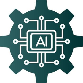 artificial inteligencia glifo degradado icono vector
