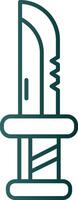 Dagger Line Gradient Green Icon vector