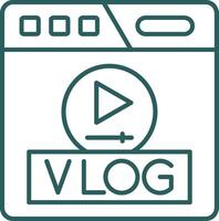 Vlog Line Gradient Green Icon vector