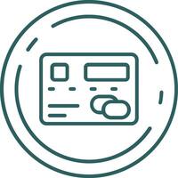 Pay Line Gradient Green Icon vector