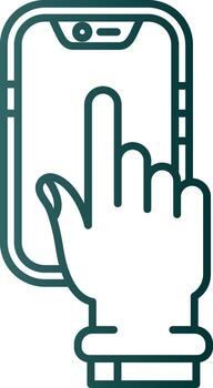 Touch Device Line Gradient Green Icon vector