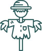 Scarecrow Line Gradient Green Icon vector