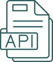 Api Line Gradient Green Icon vector