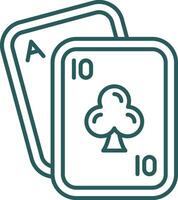 Poker Line Gradient Green Icon vector