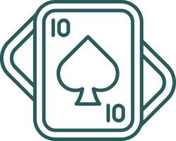 Spades Line Gradient Green Icon vector