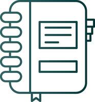 Notebook Line Gradient Green Icon vector