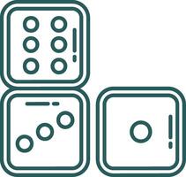 Dices Line Gradient Green Icon vector