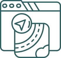 Gpu Line Gradient Green Icon vector