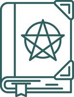 Spell Line Gradient Green Icon vector