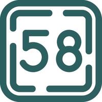 cincuenta ocho línea degradado verde icono vector