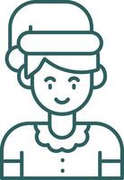 Boy Line Gradient Green Icon vector