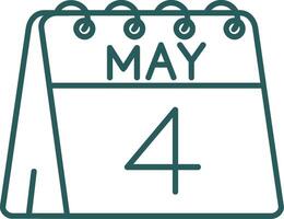 4th of May Line Gradient Green Icon vector