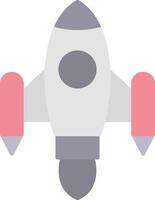 Space Ship Launch Flat Light Icon vector