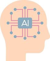 Artificial Intelligence Flat Light Icon vector