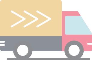 Delivery Truck Flat Light Icon vector