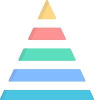 Pyramid Chart Flat Light Icon vector