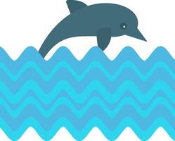 delfín plano ligero icono vector