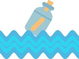 Message In A Bottle Flat Light Icon vector