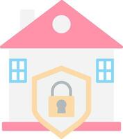 House Protection Flat Light Icon vector