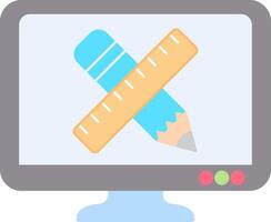 Pencil And Ruler Flat Light Icon vector