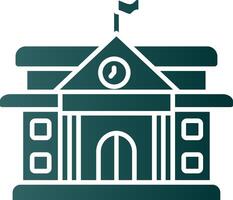 College Glyph Gradient Green Icon vector