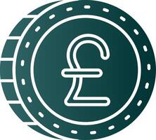 Pound Glyph Gradient Green Icon vector