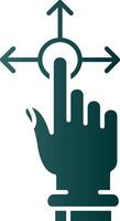 Hold and Move Glyph Gradient Green Icon vector