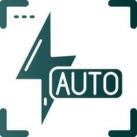 Auto flash Glyph Gradient Green Icon vector