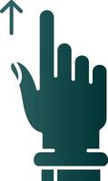 Swipe Up Glyph Gradient Green Icon vector
