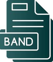 Band Glyph Gradient Green Icon vector