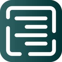 Derecha alinear glifo degradado verde icono vector