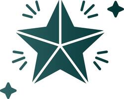 Star Glyph Gradient Green Icon vector