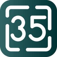 Thirty Five Glyph Gradient Green Icon vector