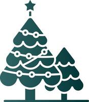 Christmas tree Glyph Gradient Green Icon vector