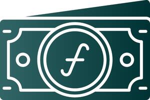 Guilder Glyph Gradient Green Icon vector