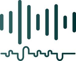 Audio Glyph Gradient Green Icon vector