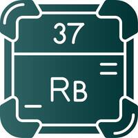 Rubidium Glyph Gradient Green Icon vector