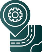Setting Glyph Gradient Green Icon vector
