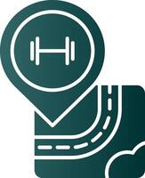 Gym Glyph Gradient Green Icon vector