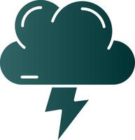 Lightning Glyph Gradient Green Icon vector