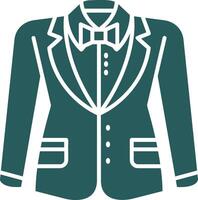 chaqueta de sport glifo degradado verde icono vector