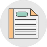 Paper Line Filled Light Circle Icon vector