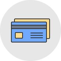 Debit Card Line Filled Light Circle Icon vector