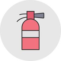 Fire Extinguisher Line Filled Light Circle Icon vector