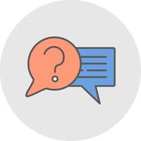 Question Line Filled Light Circle Icon vector