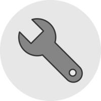 Wrench Line Filled Light Circle Icon vector