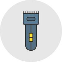 Electric Shaver Line Filled Light Circle Icon vector