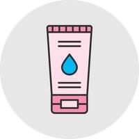 Face Wash Line Filled Light Circle Icon vector