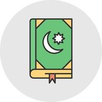 Quran Line Filled Light Circle Icon vector